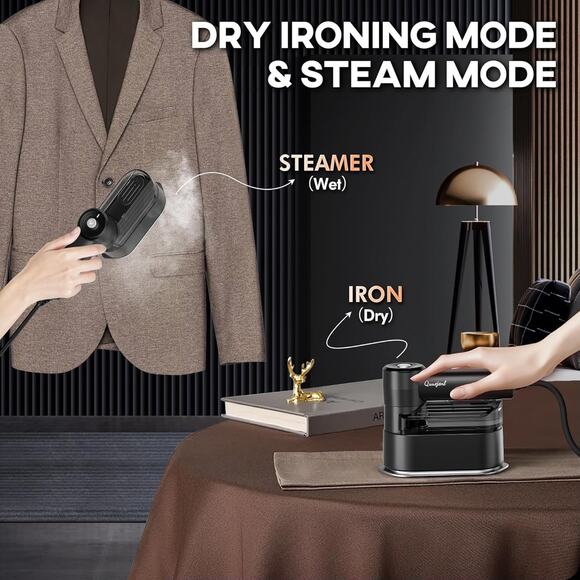 Travel Steamer for Clothes Small Iron - 1000W Portable Steamer & Mini Iron,10s F - Picture 4 of 7